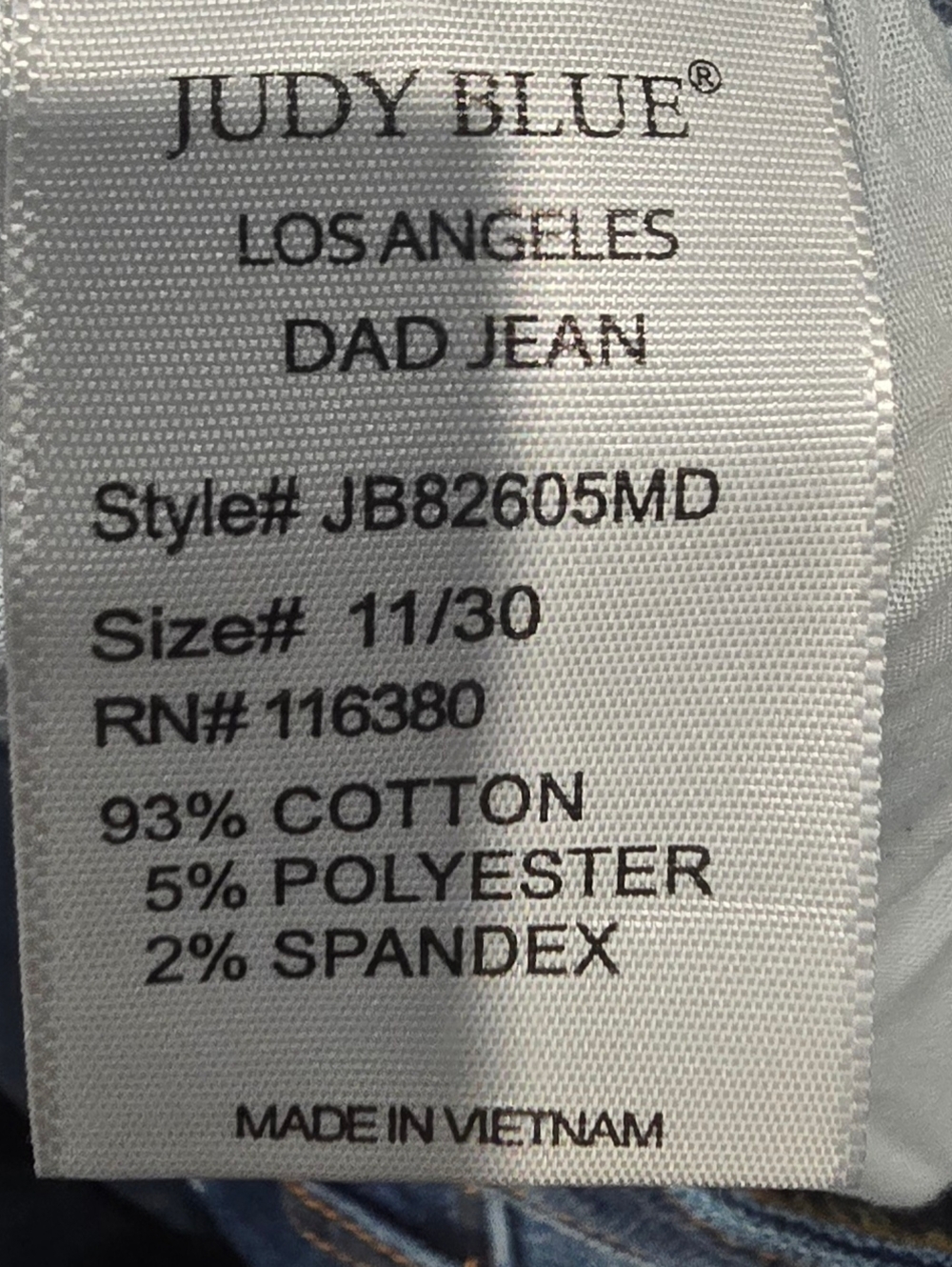 Judy Blue Midrise Distressed Relaxed Straight Fit Dad Jeans Size 11/30 - Picture 9 of 10